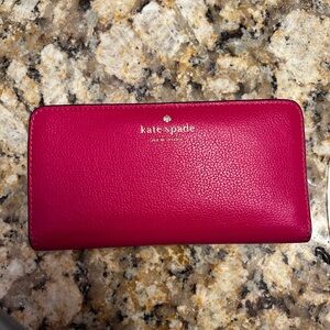 Kate Spade Fuchsia hot pink Leather Wallet